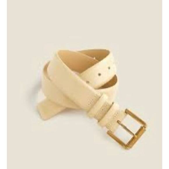 J. Crew Wide belt in spazzolato leather In Cream Size XL $89 - Picture 1 of 6